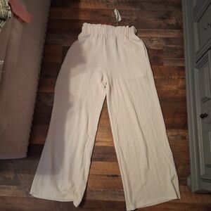 Cream Wide-Leg Pants Pilazzo Style Nwt By EASEL